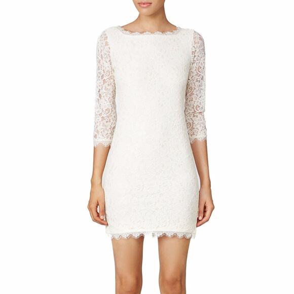 Diane Von Furstenberg Zarita lace Mini dress ivory - 4 - Picture 1 of 13